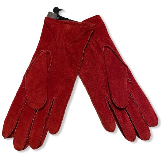 Fownes Brothers Red Leather Gloves New Size Small - Picture 2 of 7